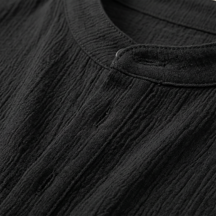 Men's Casual Striped Henley Shirt-Bon Voyage Vintage
