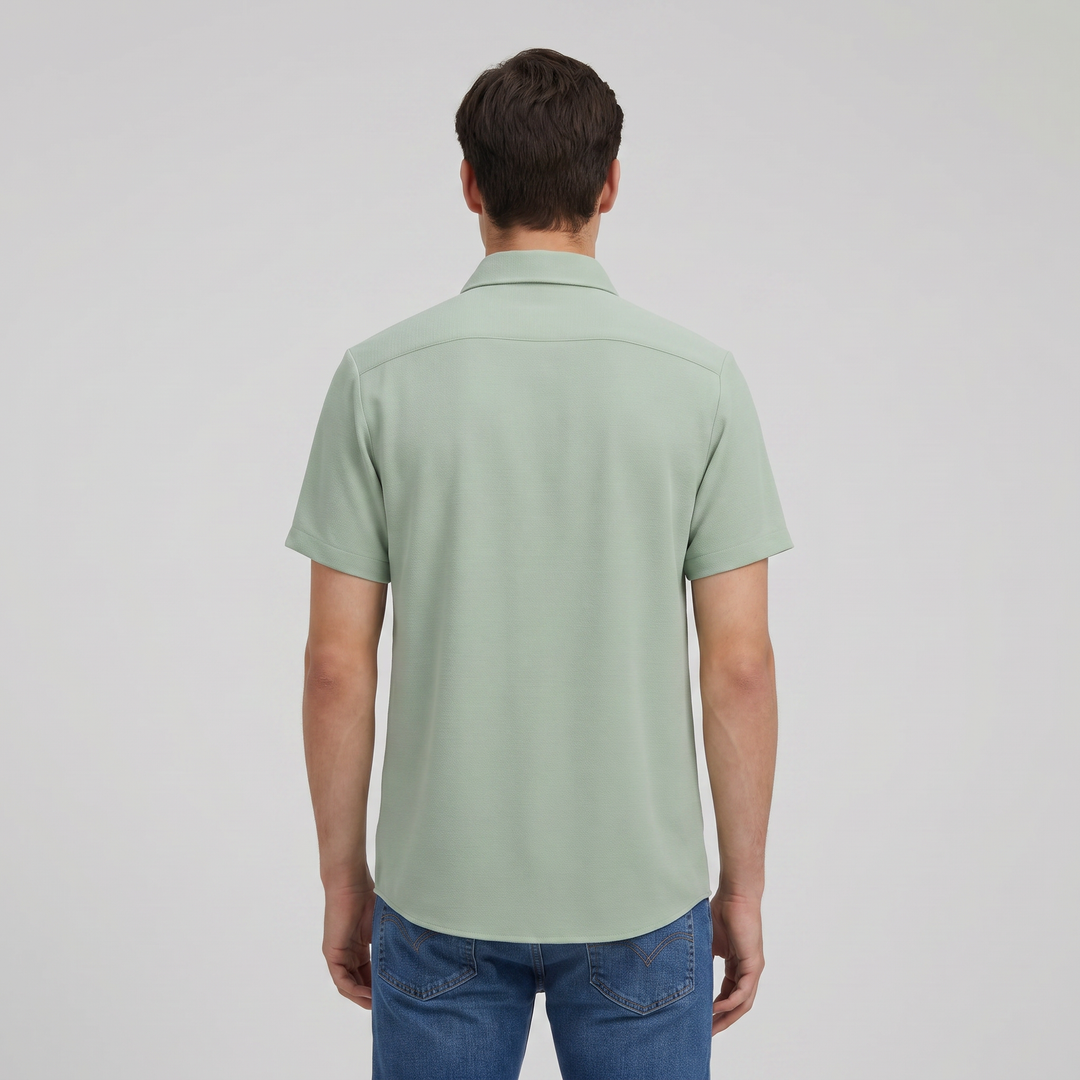 Men’s Color Block Short Sleeve Button-Up Shirt-Bon Voyage Vintage
