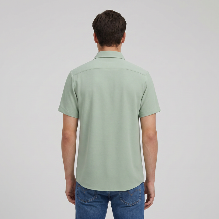 Men’s Color Block Short Sleeve Button-Up Shirt-Bon Voyage Vintage