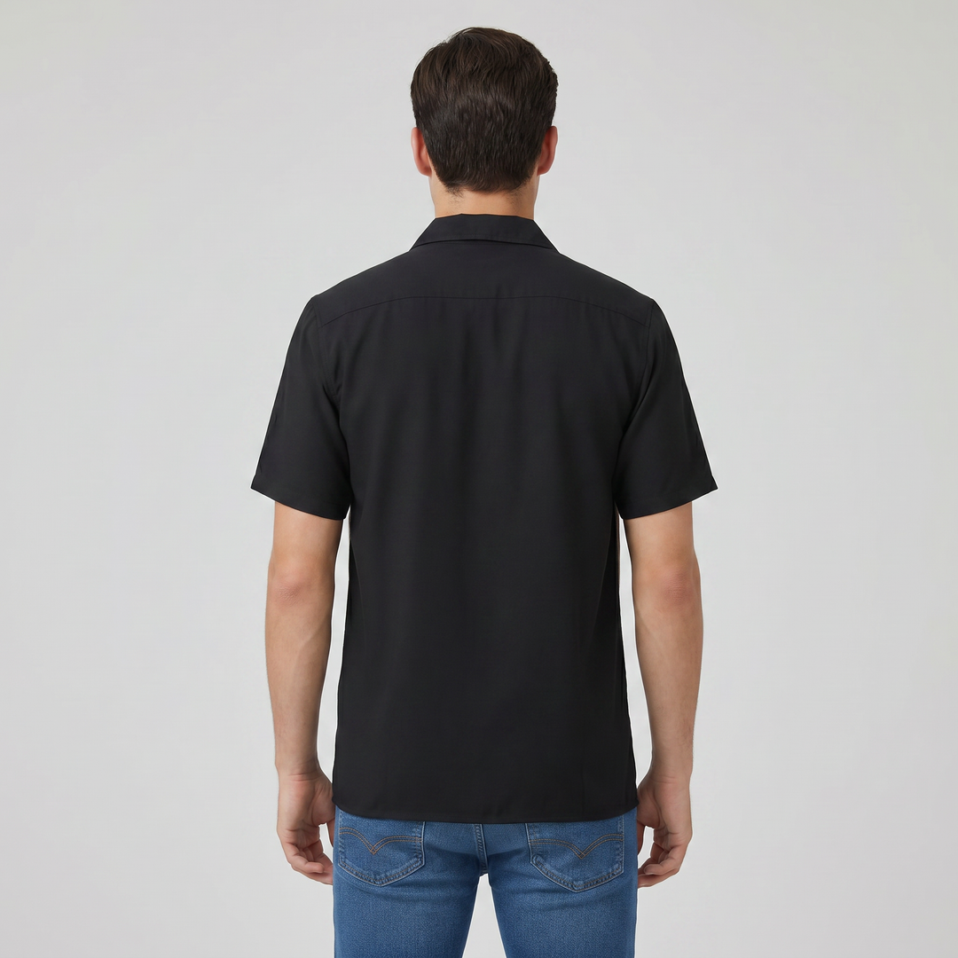 Men’s Color Block Short Sleeve Button-Up Shirt-Bon Voyage Vintage