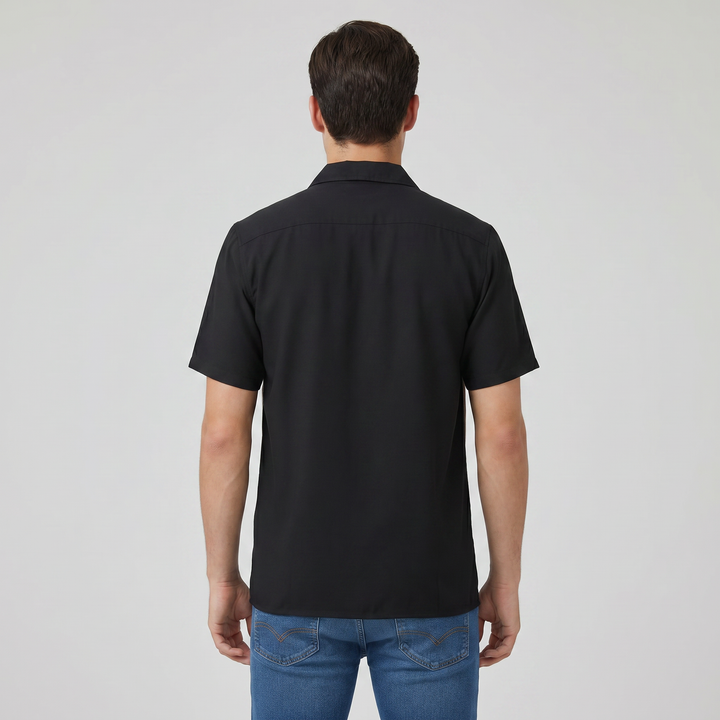 Men’s Color Block Short Sleeve Button-Up Shirt-Bon Voyage Vintage