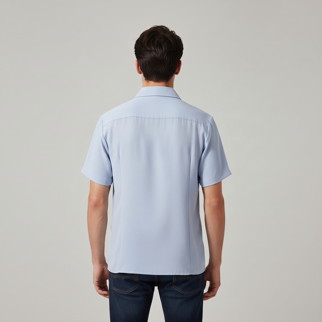 Men’s Color Block Short Sleeve Button-Up Shirt-Bon Voyage Vintage