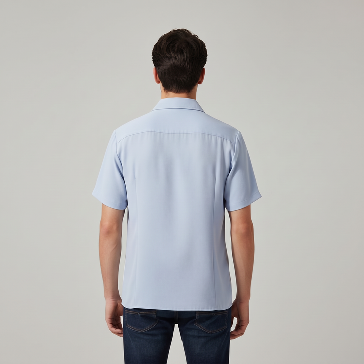 Men’s Color Block Short Sleeve Button-Up Shirt-Bon Voyage Vintage
