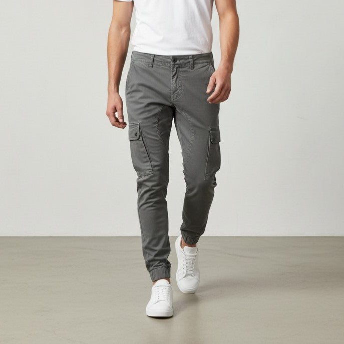 Men’s Fall Cargo Joggers Cotton Blend Relaxed Fit Pants-Bon Voyage Vintage