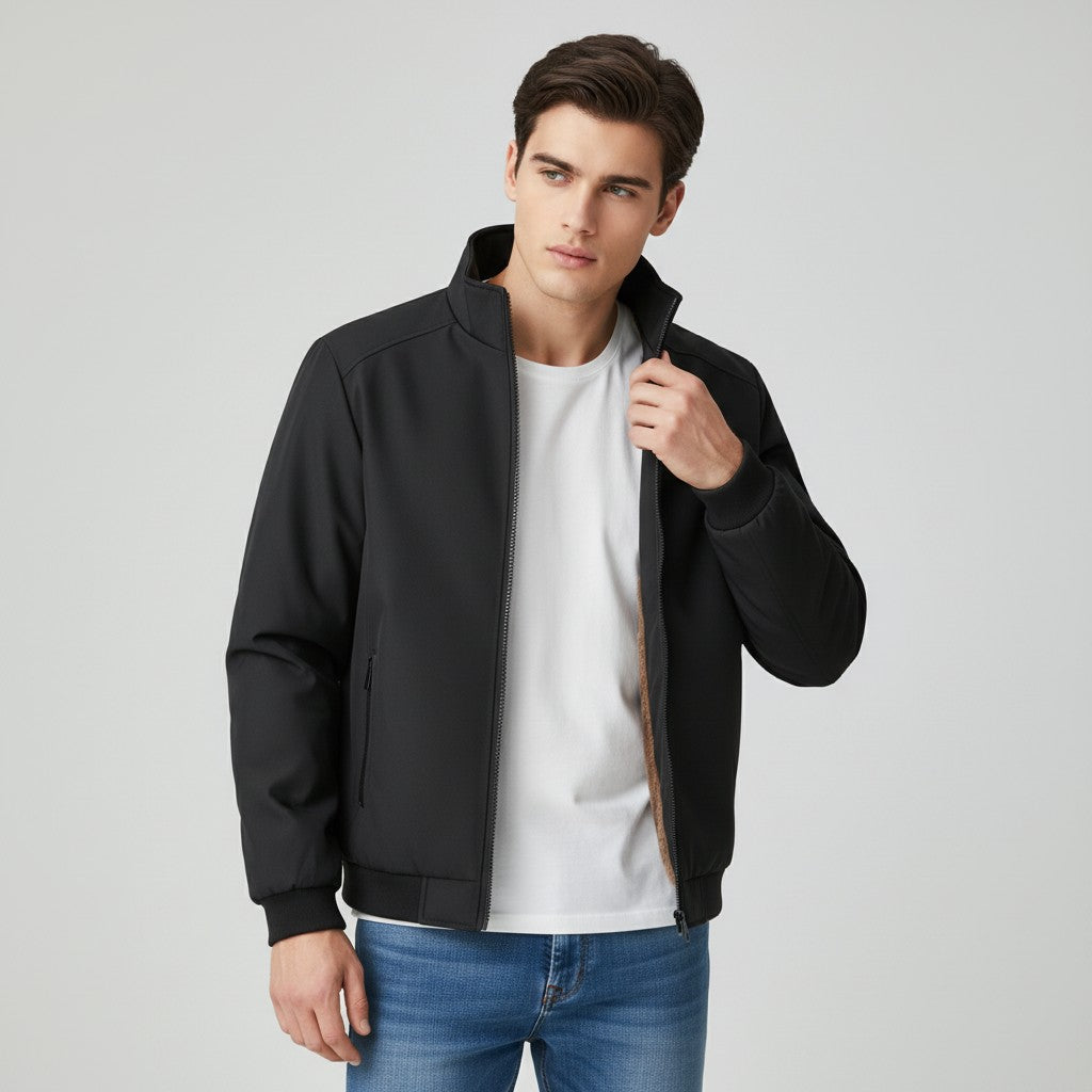 Men’s Fleece-Lined Winter Jacket-Bon Voyage Vintage