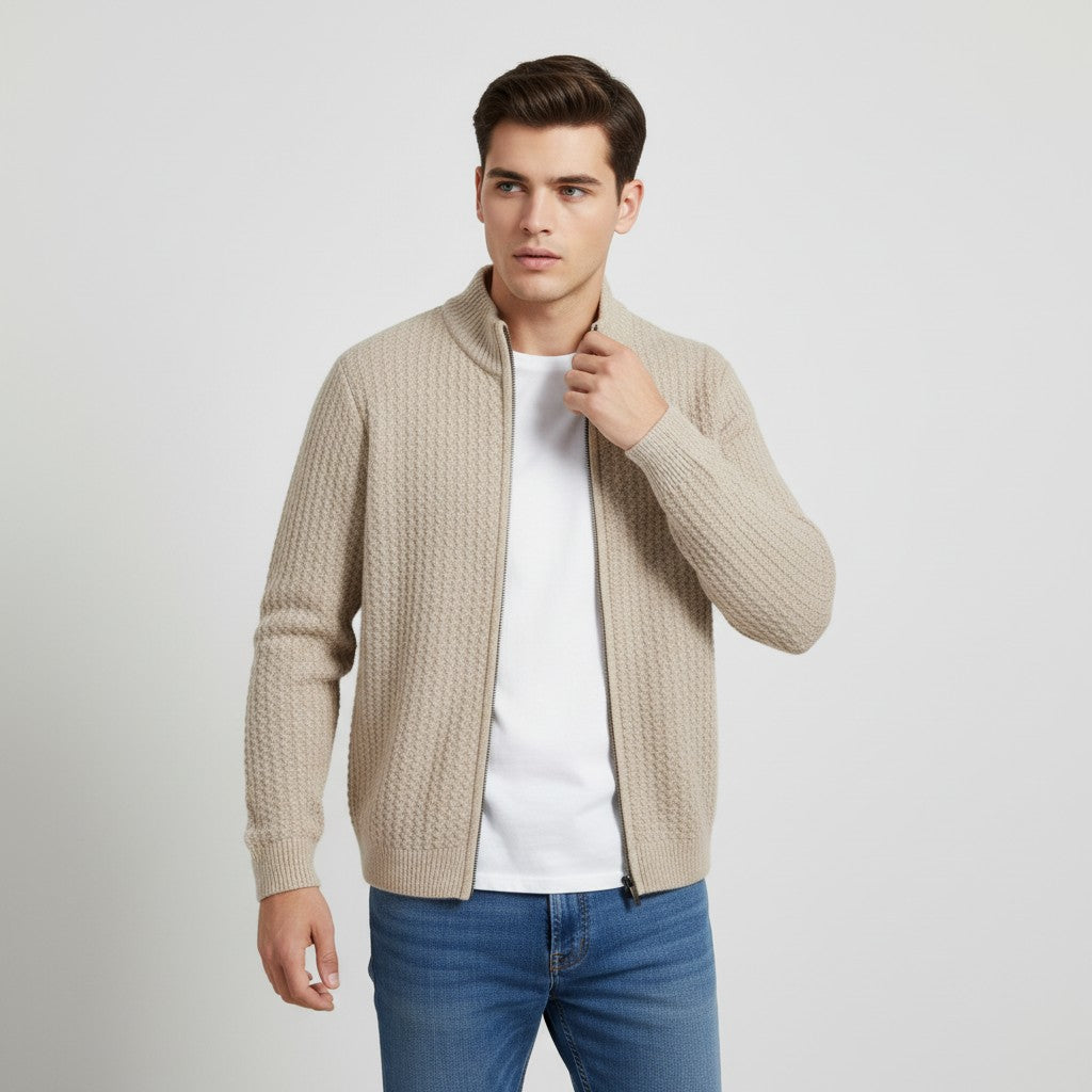 Men’s Full-Zip Lightweight Wool Vest-Bon Voyage Vintage