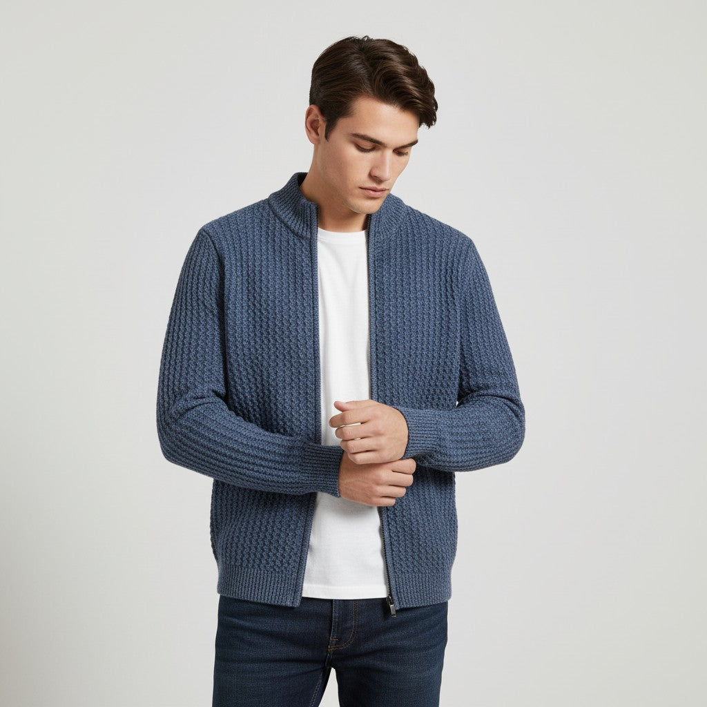 Men’s Full-Zip Lightweight Wool Vest-Bon Voyage Vintage