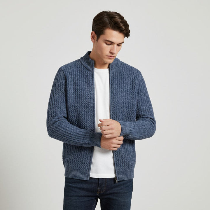 Men’s Full-Zip Lightweight Wool Vest-Bon Voyage Vintage