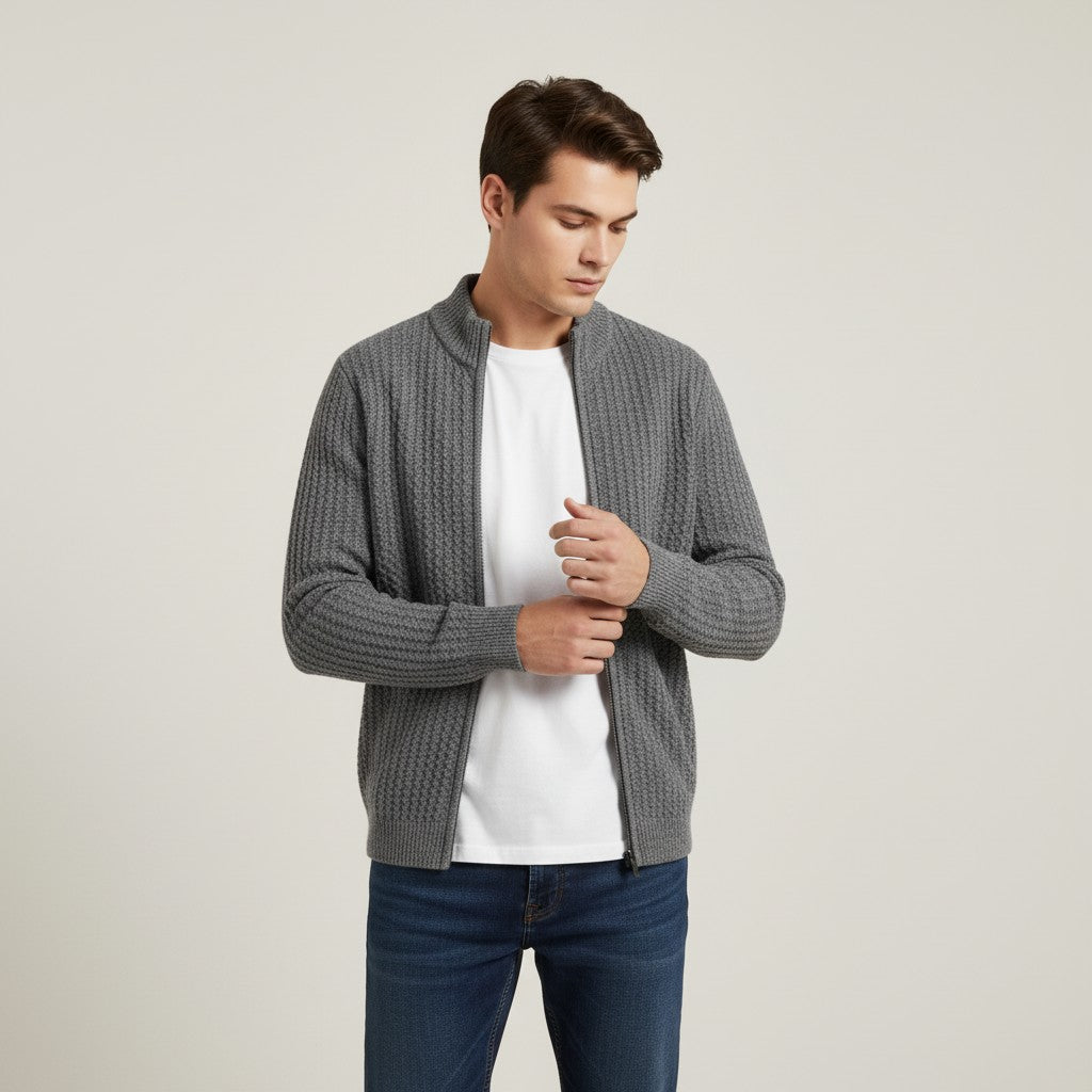 Men’s Full-Zip Lightweight Wool Vest-Bon Voyage Vintage