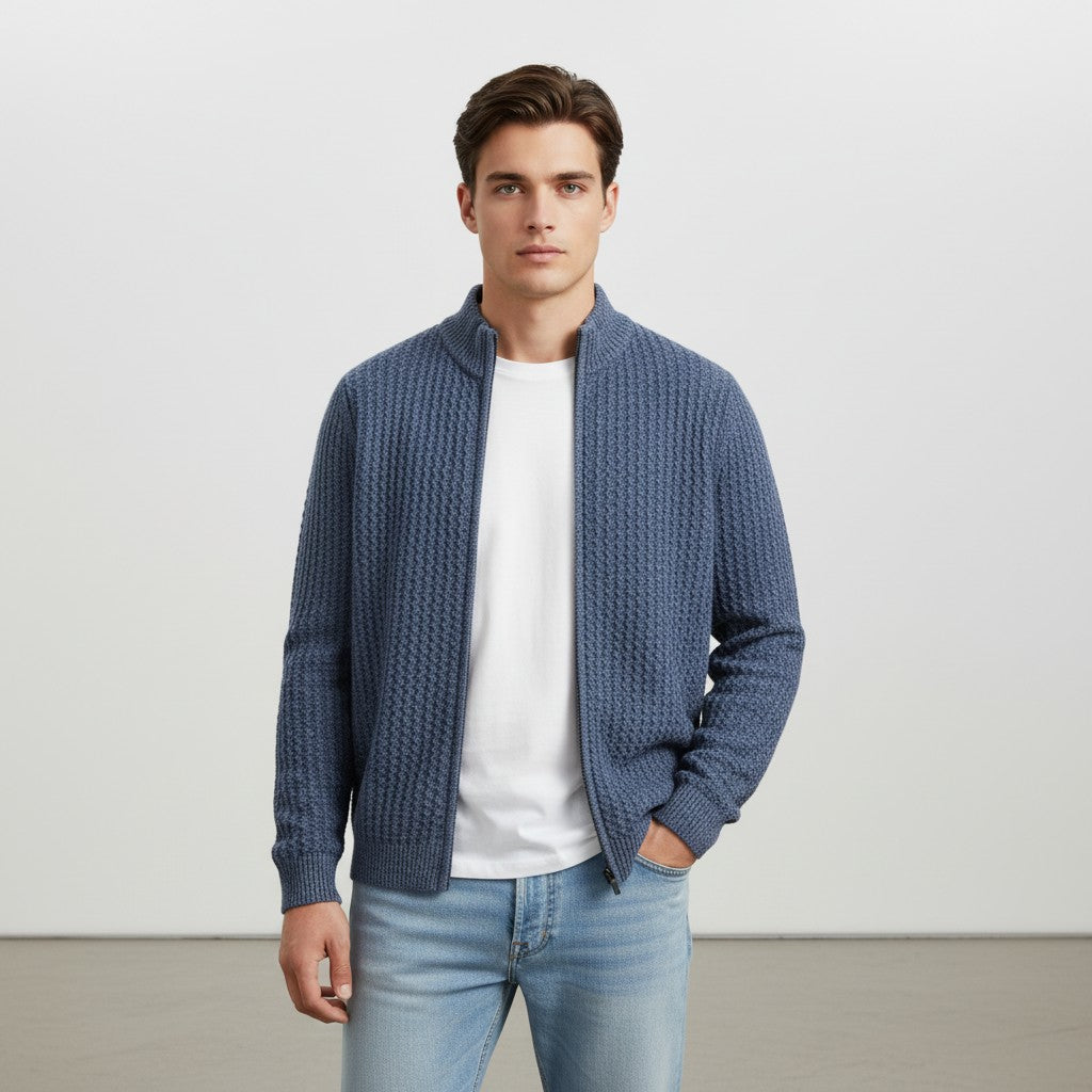 Men’s Full-Zip Lightweight Wool Vest-Bon Voyage Vintage