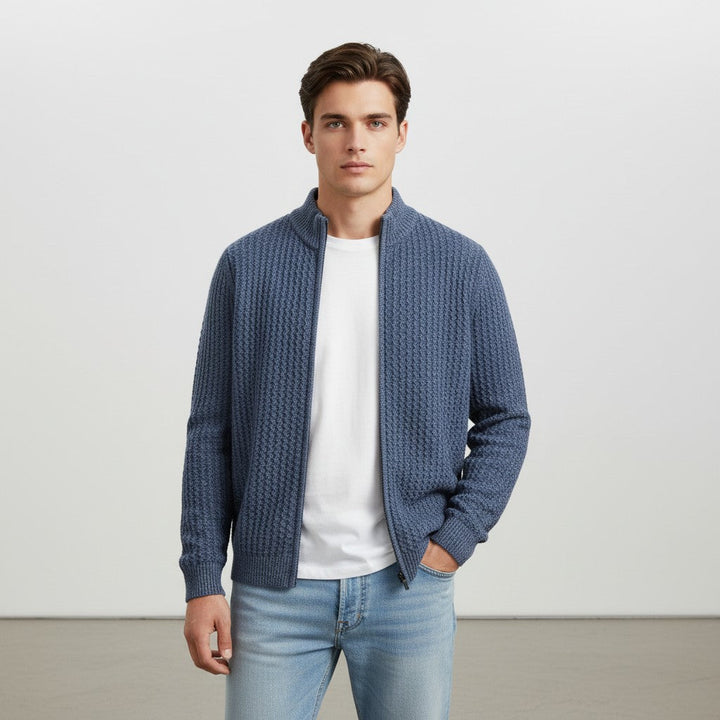 Men’s Full-Zip Lightweight Wool Vest-Bon Voyage Vintage