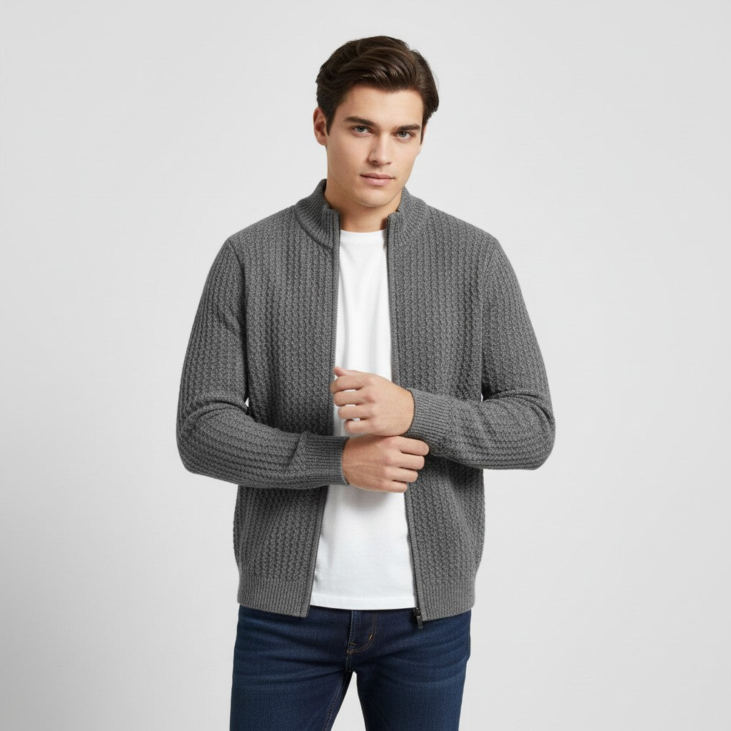 Men’s Full-Zip Lightweight Wool Vest-Bon Voyage Vintage