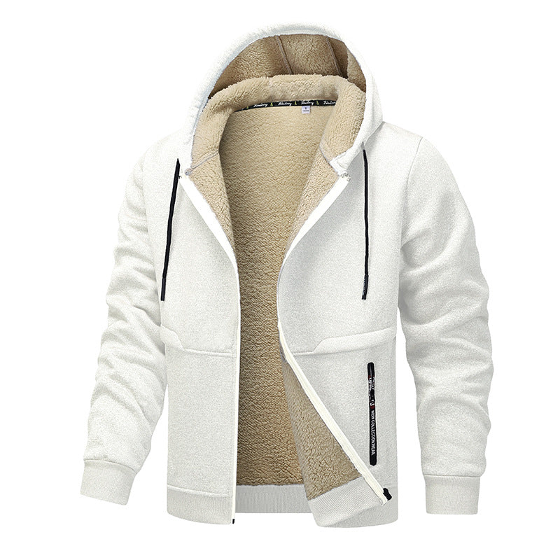 Men’s Heavyweight Fleece Hooded Zipper Sweatshirt Coat Warm Casual Jacket-Bon Voyage Vintage