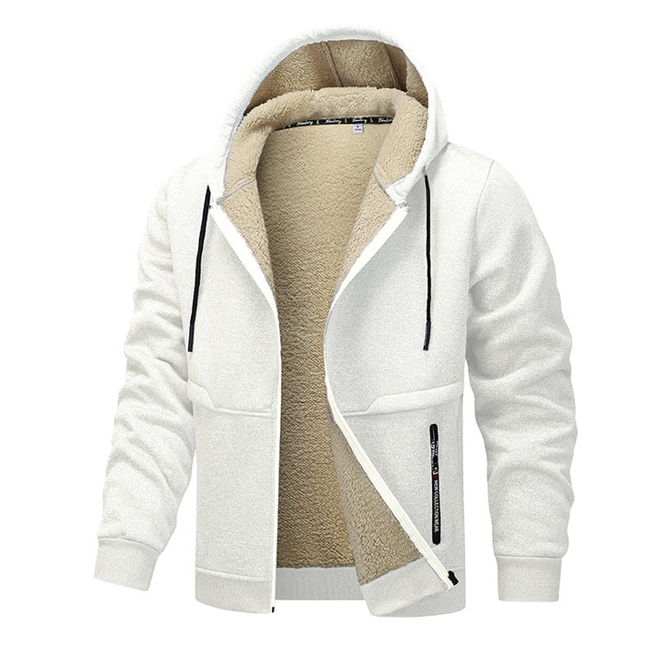 Men’s Heavyweight Fleece Hooded Zipper Sweatshirt Coat Warm Casual Jacket-Bon Voyage Vintage