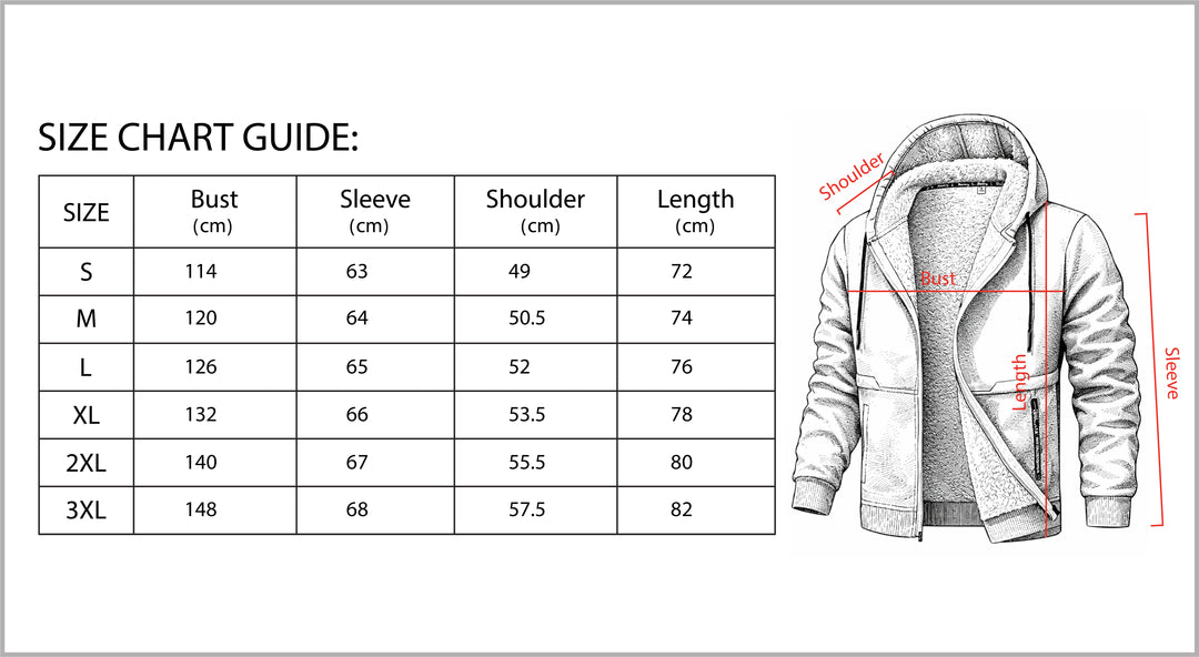Men’s Heavyweight Fleece Hooded Zipper Sweatshirt Coat Warm Casual Jacket-Bon Voyage Vintage