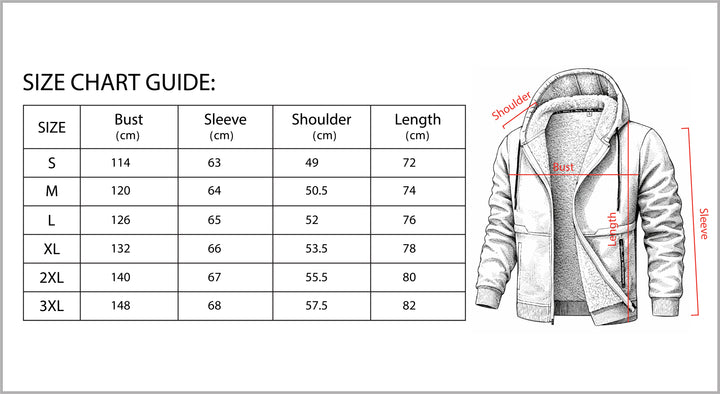 Men’s Heavyweight Fleece Hooded Zipper Sweatshirt Coat Warm Casual Jacket-Bon Voyage Vintage