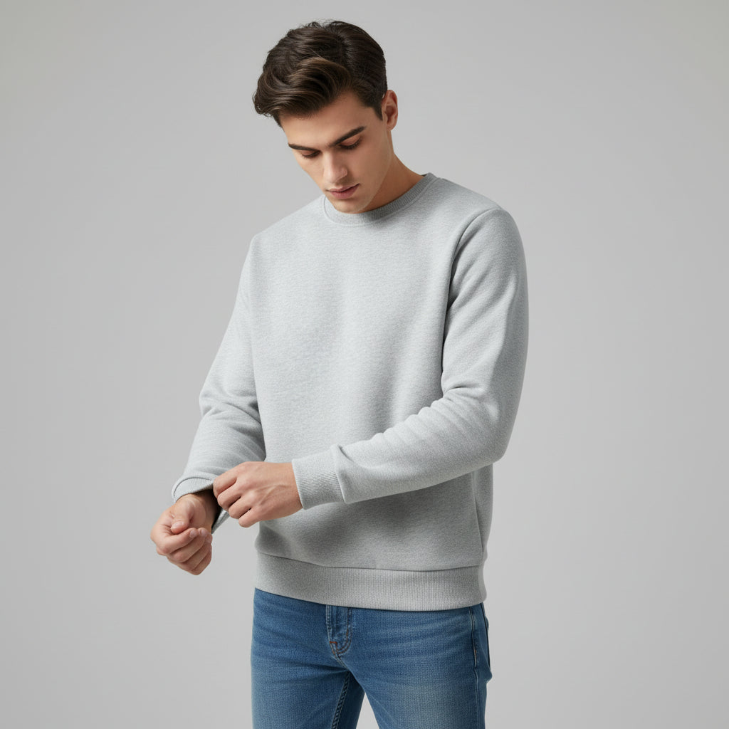 Men’s Heavyweight Winter Pullover Sweater Round Neck Warm Knitwear-Bon Voyage Vintage