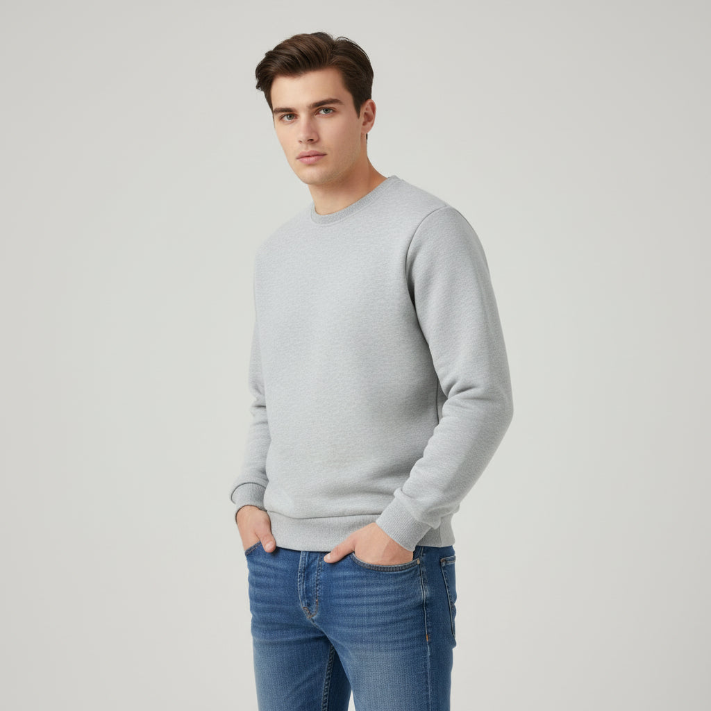 Men’s Heavyweight Winter Pullover Sweater Round Neck Warm Knitwear-Bon Voyage Vintage