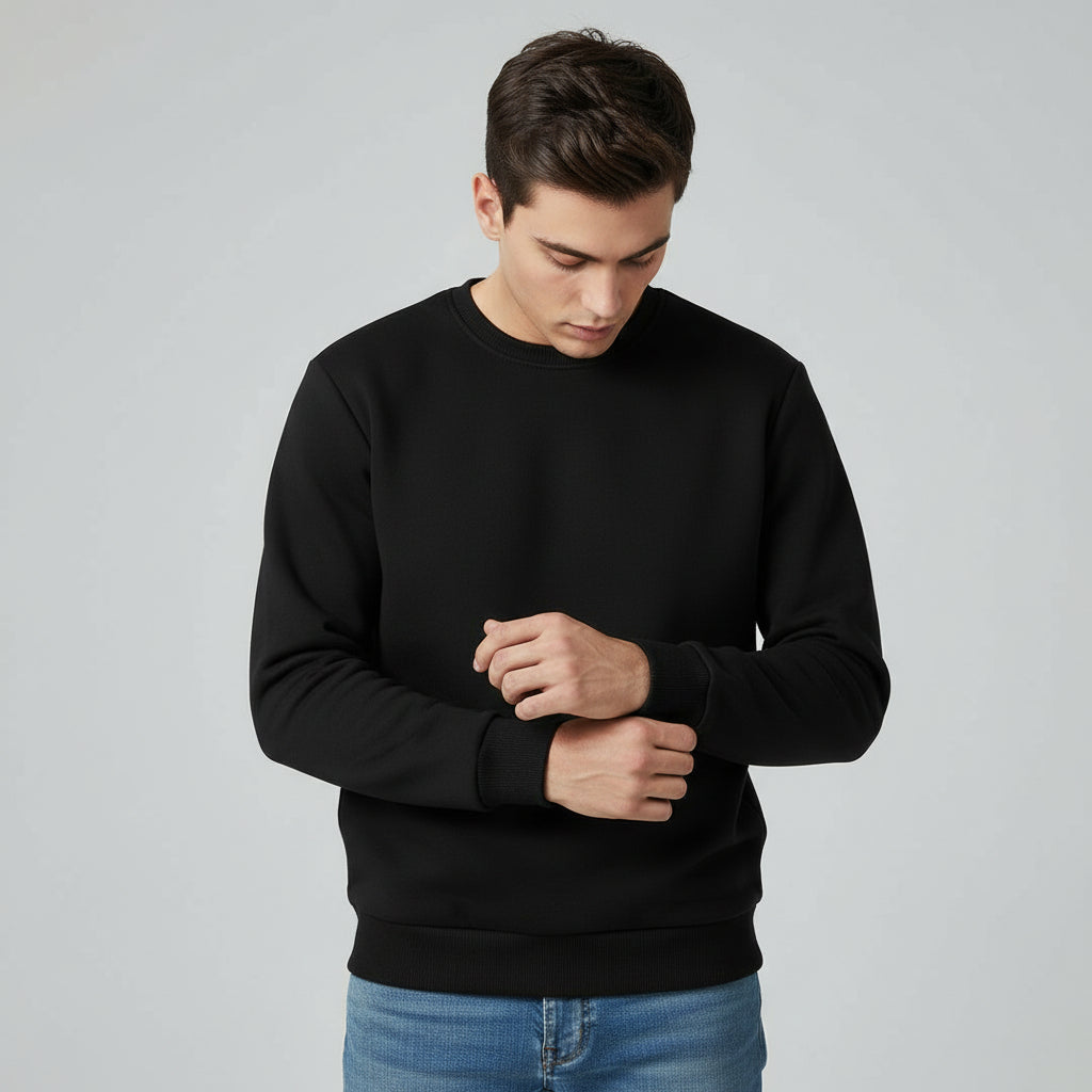 Men’s Heavyweight Winter Pullover Sweater Round Neck Warm Knitwear-Bon Voyage Vintage
