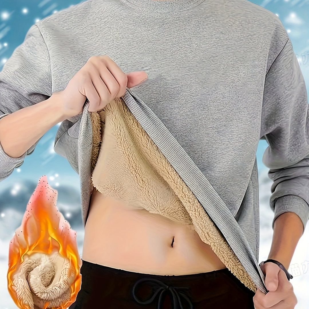 Men’s Heavyweight Winter Pullover Sweater Round Neck Warm Knitwear-Bon Voyage Vintage
