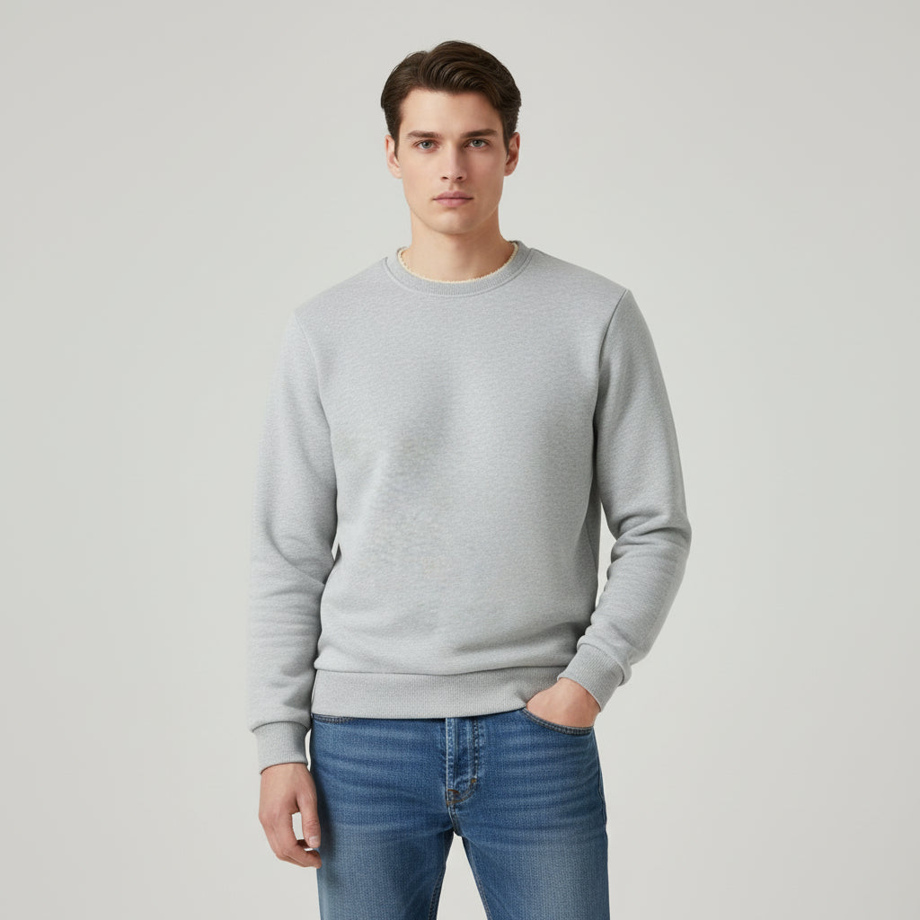 Men’s Heavyweight Winter Pullover Sweater Round Neck Warm Knitwear-Bon Voyage Vintage