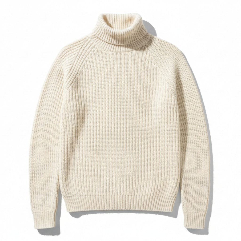 Men’s Knitted Turtleneck Sweater Long Sleeve Winter Pullover-Bon Voyage Vintage