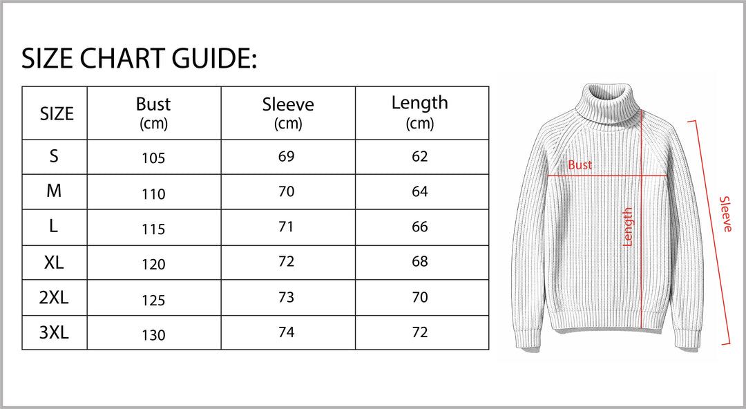 Men’s Knitted Turtleneck Sweater Long Sleeve Winter Pullover-Bon Voyage Vintage