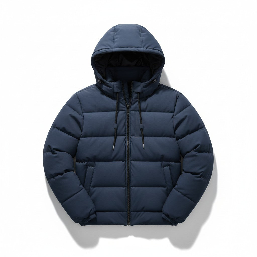 Men’s Lightweight Hooded Puffer Jacket-Bon Voyage Vintage
