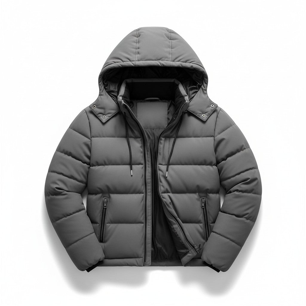 Men’s Lightweight Hooded Puffer Jacket-Bon Voyage Vintage