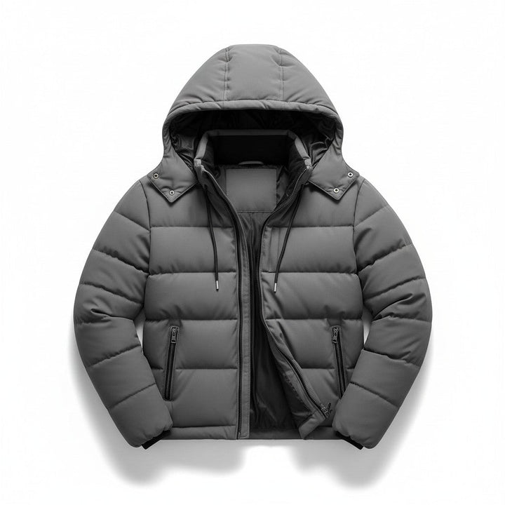 Men’s Lightweight Hooded Puffer Jacket-Bon Voyage Vintage