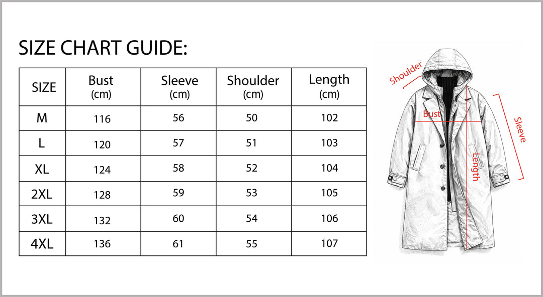 Men’s Long Hooded Puffer Trench Coat Insulated Winter Overcoat-Bon Voyage Vintage