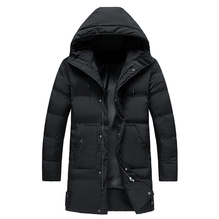 Men’s Long Puffer Winter Jacket Insulated Hooded Cold Weather Coat-Bon Voyage Vintage