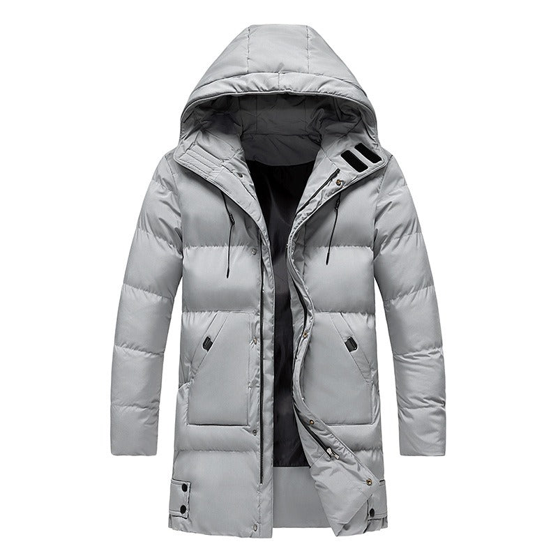 Men’s Long Puffer Winter Jacket Insulated Hooded Cold Weather Coat-Bon Voyage Vintage