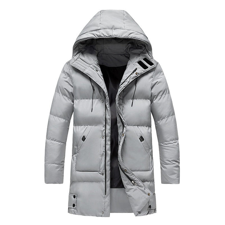 Men’s Long Puffer Winter Jacket Insulated Hooded Cold Weather Coat-Bon Voyage Vintage