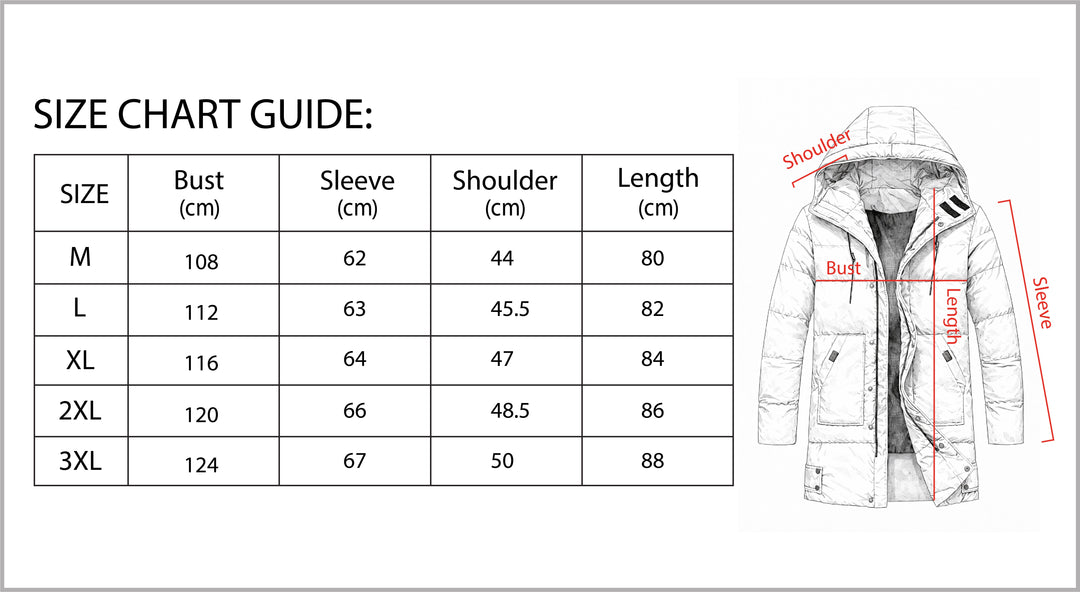 Men’s Long Puffer Winter Jacket Insulated Hooded Cold Weather Coat-Bon Voyage Vintage