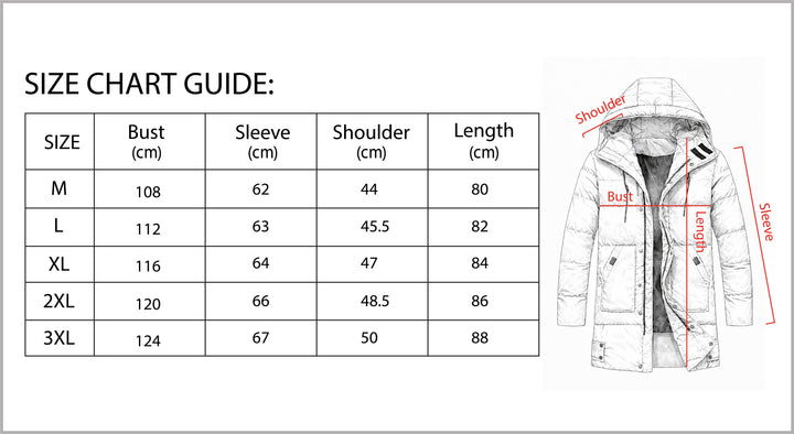 Men’s Long Puffer Winter Jacket Insulated Hooded Cold Weather Coat-Bon Voyage Vintage