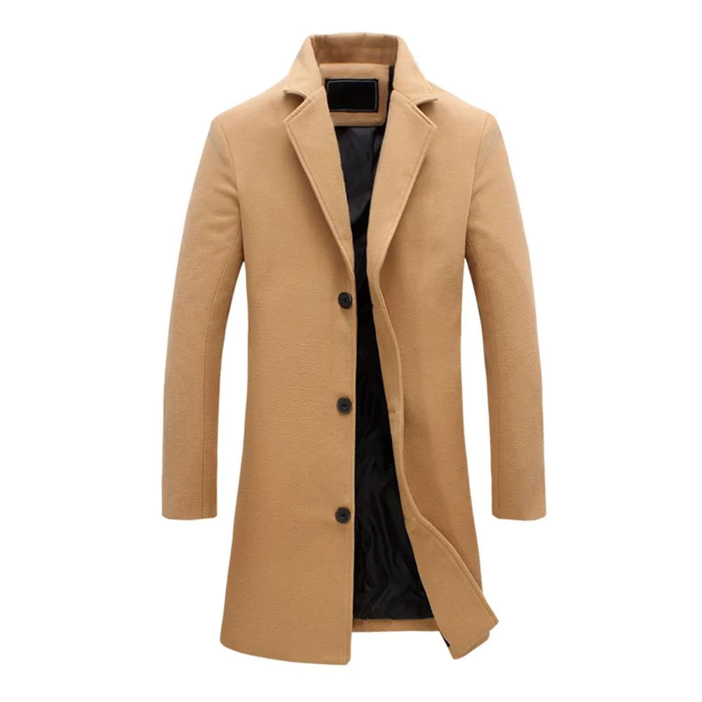 Men’s Long Winter Coat Cotton Cold-Weather Overcoat-Bon Voyage Vintage