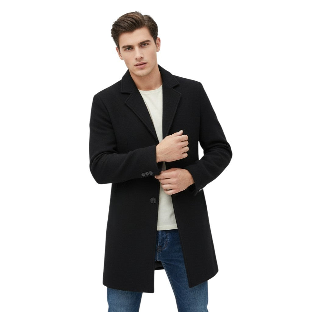 Men’s Long Winter Coat Cotton Cold-Weather Overcoat-Bon Voyage Vintage