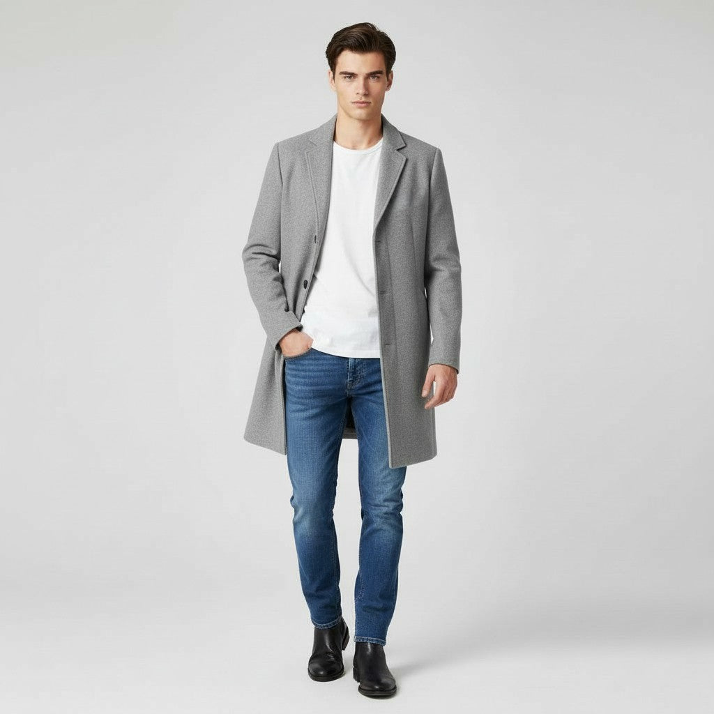 Men’s Long Winter Coat Cotton Cold-Weather Overcoat-Bon Voyage Vintage