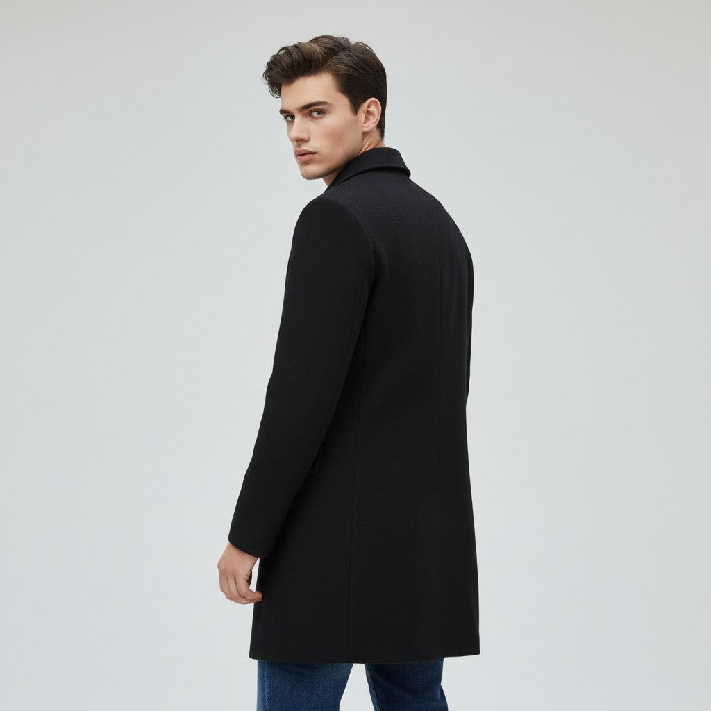 Men’s Long Winter Coat Cotton Cold-Weather Overcoat-Bon Voyage Vintage