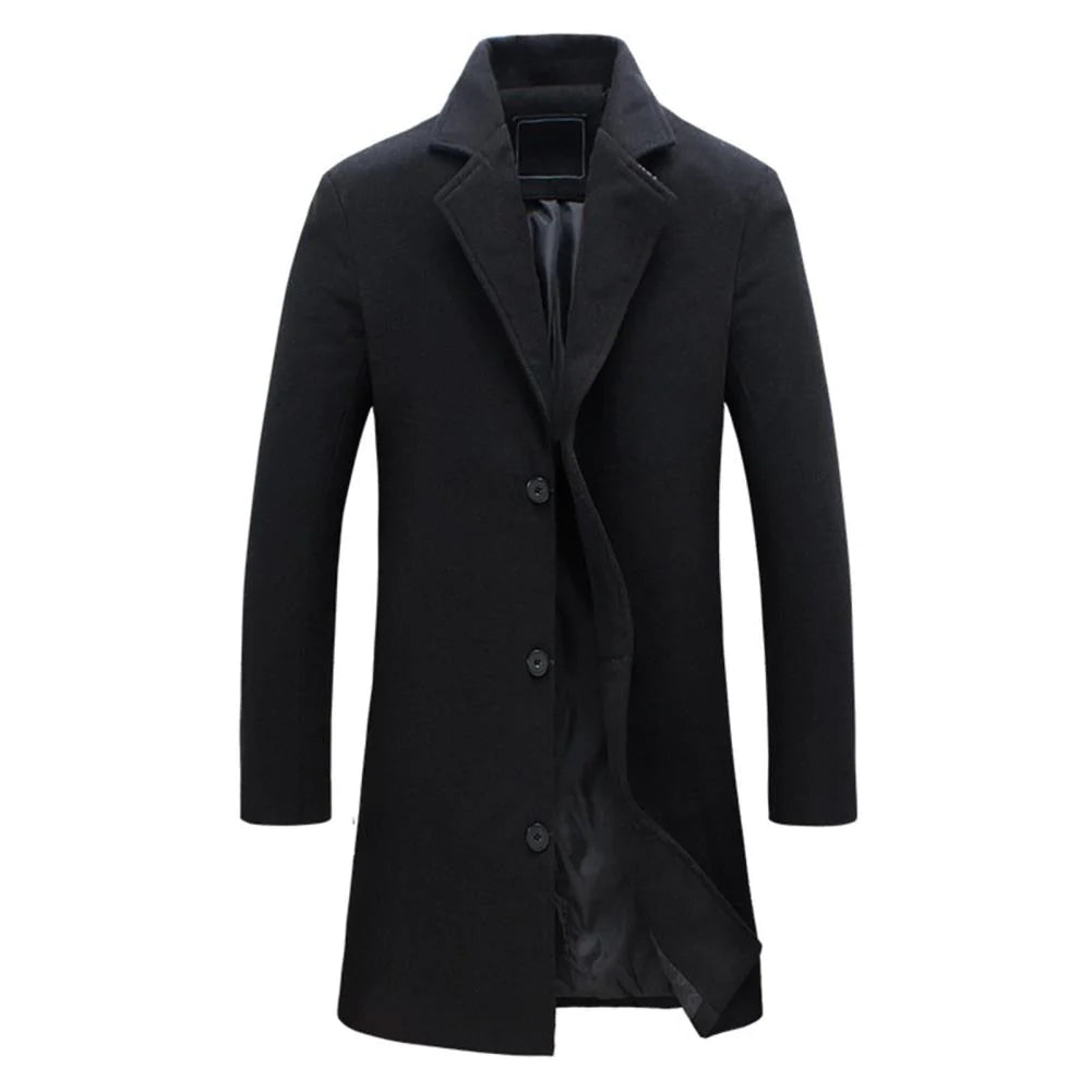 Men’s Long Winter Coat Cotton Cold-Weather Overcoat-Bon Voyage Vintage