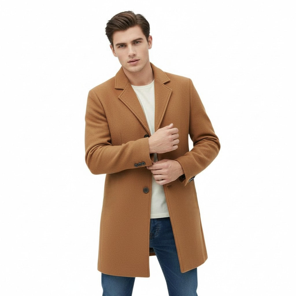 Men’s Long Winter Coat Cotton Cold-Weather Overcoat-Bon Voyage Vintage