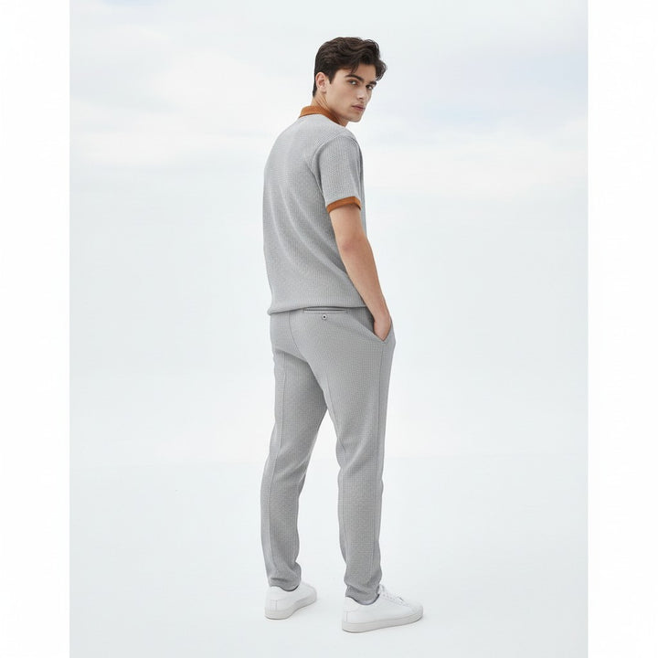 Men’s Short Sleeve Polo Shirt and Trousers Set-Bon Voyage Vintage