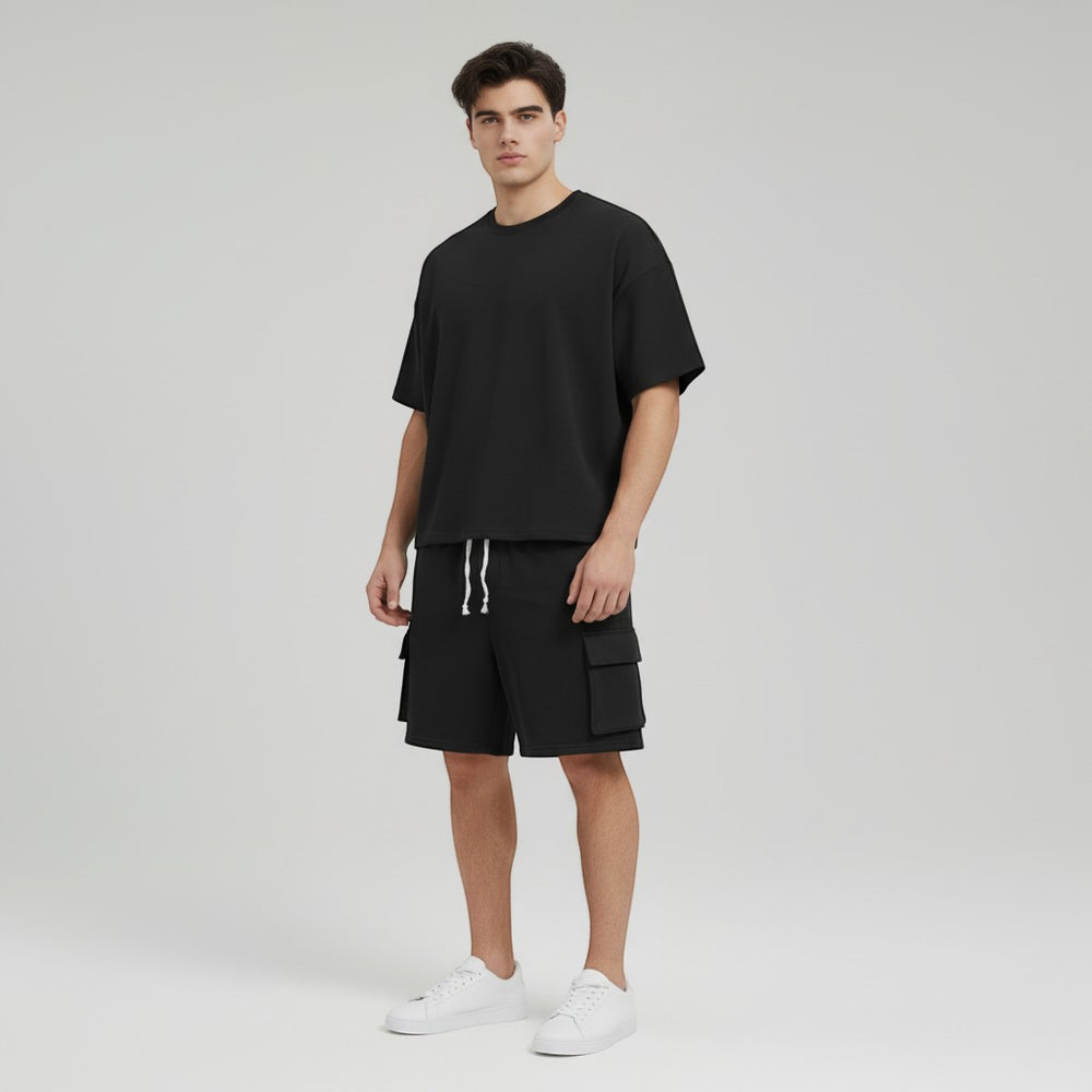 Men’s Short Sleeve T-Shirt and Cargo Shorts Set-Bon Voyage Vintage