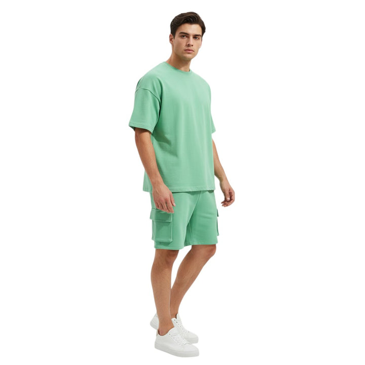 Men’s Short Sleeve T-Shirt and Cargo Shorts Set-Bon Voyage Vintage