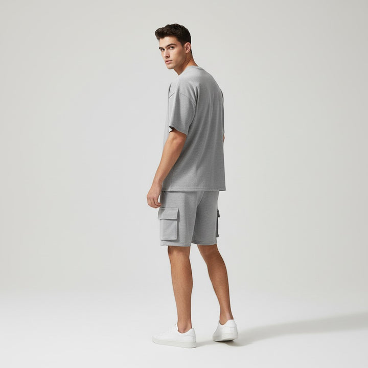 Men’s Short Sleeve T-Shirt and Cargo Shorts Set-Bon Voyage Vintage