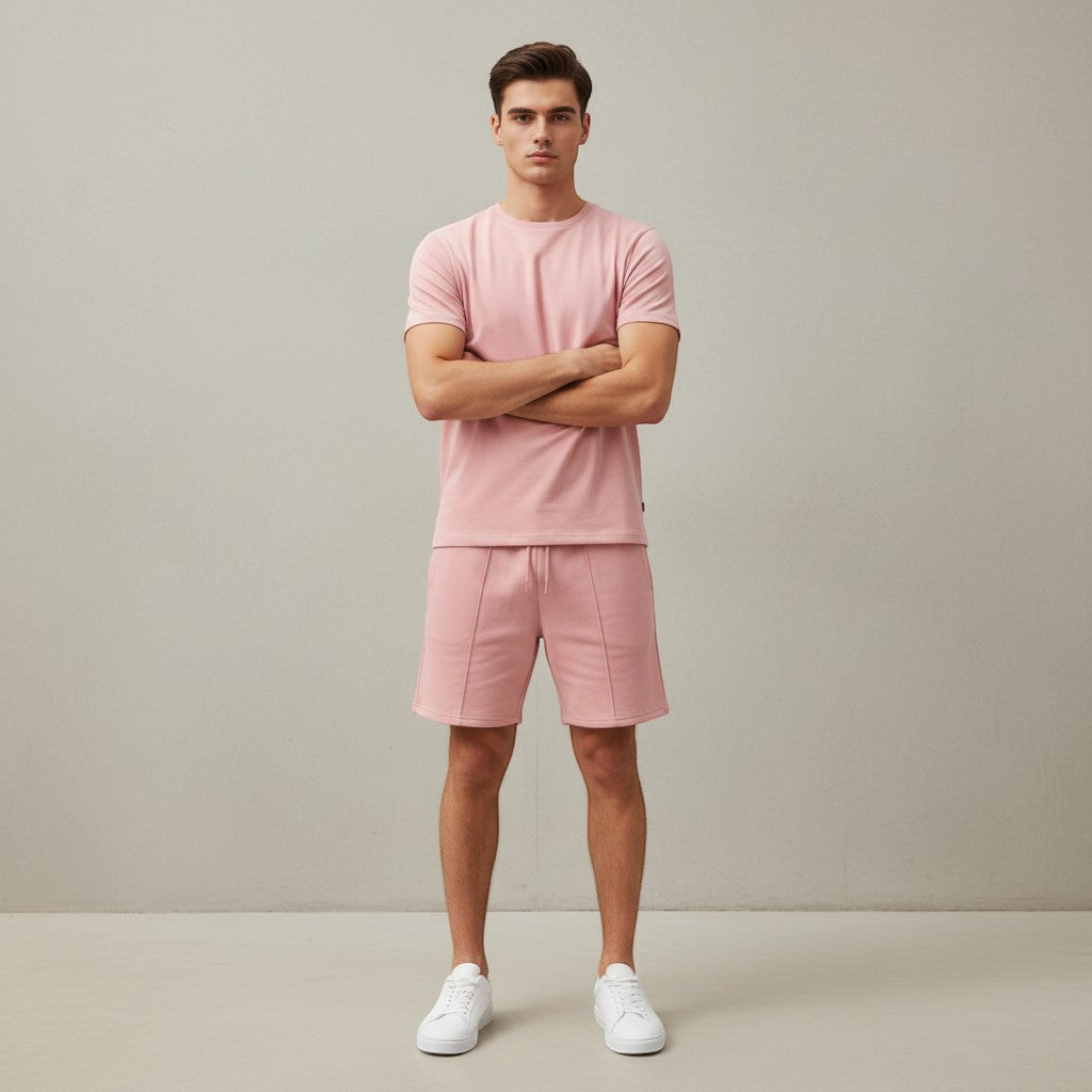 Men’s Short Sleeve T-Shirt and Shorts Set-Bon Voyage Vintage