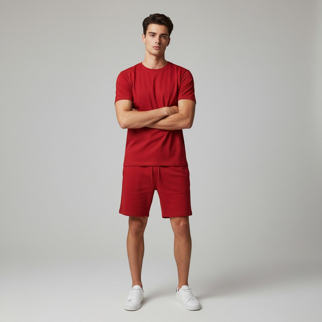 Men’s Short Sleeve T-Shirt and Shorts Set-Bon Voyage Vintage