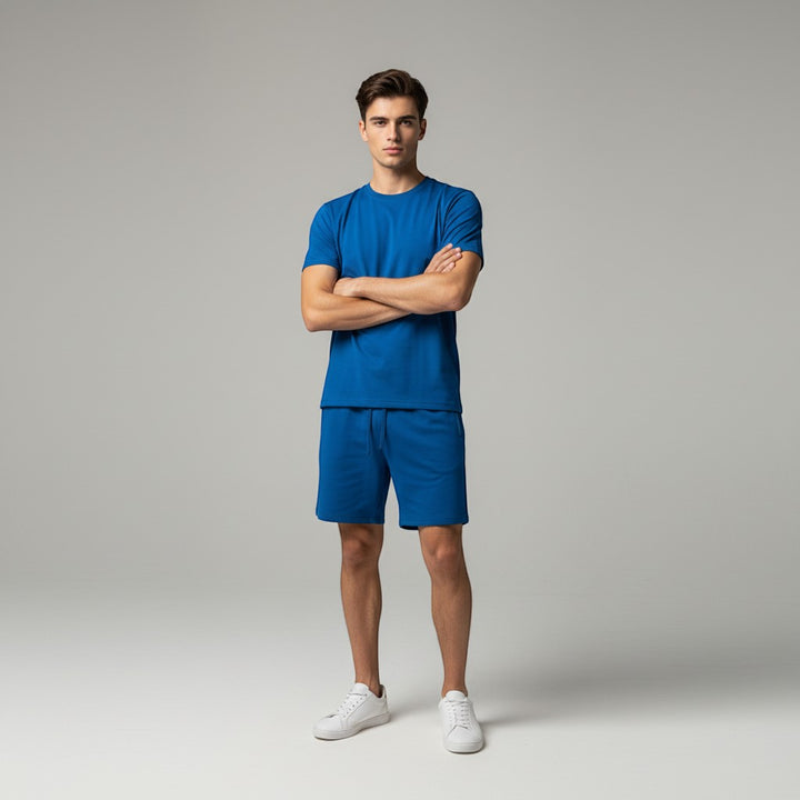 Men’s Short Sleeve T-Shirt and Shorts Set-Bon Voyage Vintage