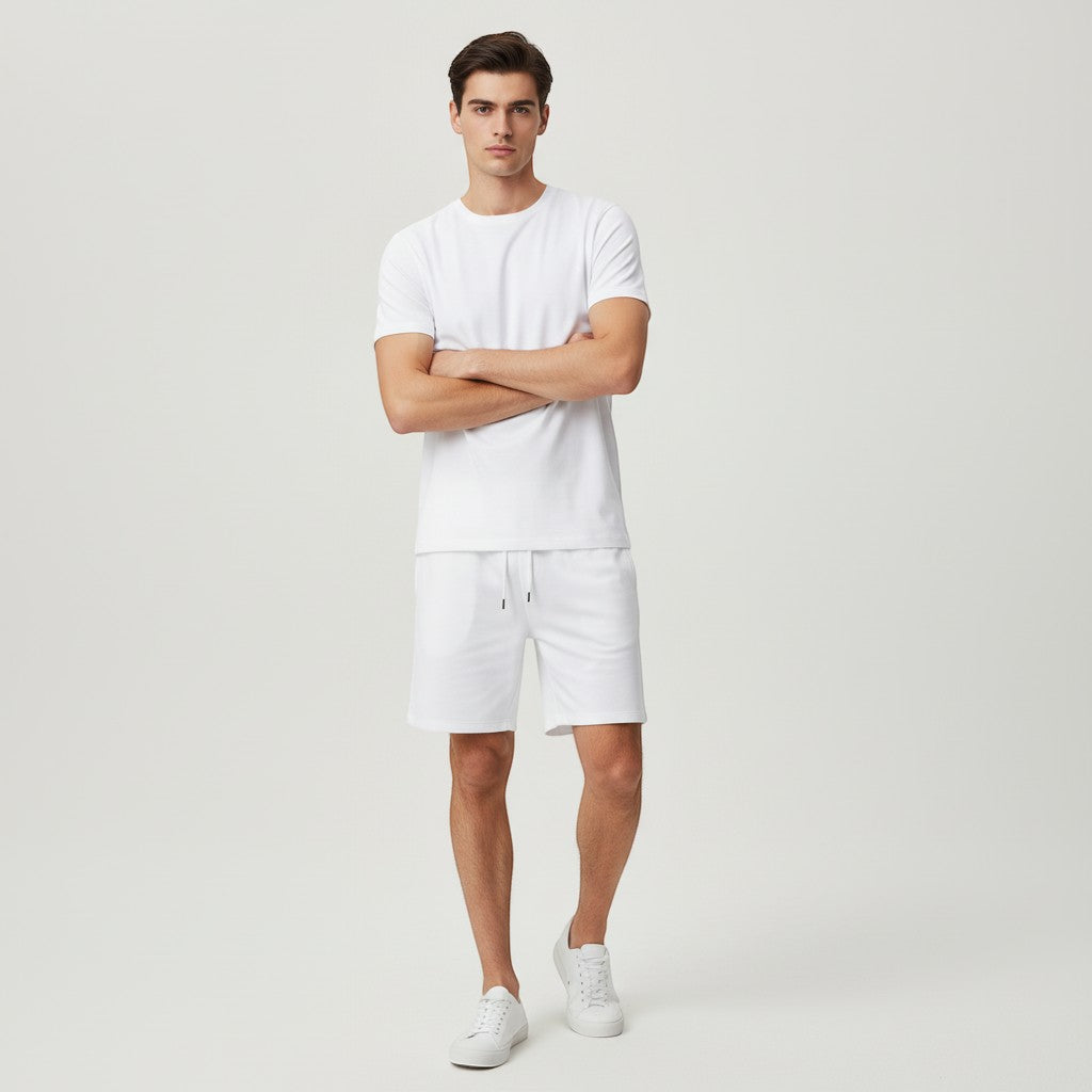 Men’s Short Sleeve T-Shirt and Shorts Set-Bon Voyage Vintage